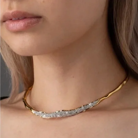🎁ALEXIS BITTAR Solanales Gold Crystal Collar Necklace last 1 - Picture 7 of 9